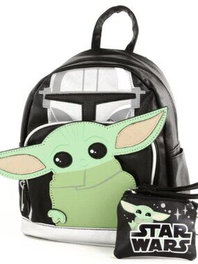 Star Wars Mandalorian The Child Women's PU Mini Backpack with Detachable Coin Pu
